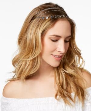I.n.c. Silver-tone Mixed Metal Elastic Headband, Created For Macy's