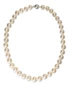 Pearl Necklace, 14k White Gold White Cultured South Sea Pearl Strand Necklace (10-12mm)