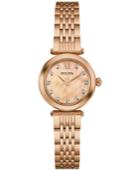 Bulova Women's Dress Diamond Accent Rose Gold-tone Stainless Steel Bracelet Watch 24mm 97p116