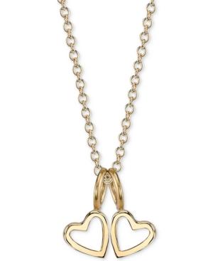 Sarah Chloe Double Heart Charms Pendant Necklace, 16 + 2 Extender