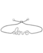 Wrapped Diamond Love Bolo Bracelet (1/6 Ct. T.w.) In 14k White Gold, Created For Macy's