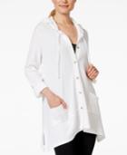 Style & Co. Sport Button Down Hooded Cardigan, Only At Macy's