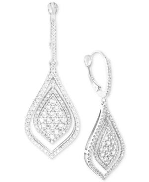 Wrapped In Love Diamond Teardrop-style Drop Earrings (1-1/2 Ct. T.w.) In 14k White Gold, Created For Macy's