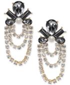 I.n.c. Gold-tone Crystal, Stone & Imitation Pearl Chandelier Earrings, Created For Macy's