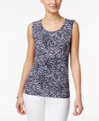 Jm Collection Cheetah-print Sleeveless Top, Only At Macy's