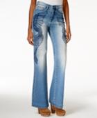 Buffalo David Bitton Inka Embroidered Flared Vapor Wash Jeans