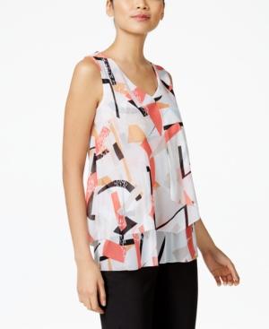 Alfani Petite Printed Layered-look Top, Created For Macy's