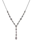 I.n.c. Silver-tone Pave Lariat Necklace, 24 + 3 Extender, Created For Macy's