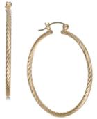 Corrugated Medium Hoop Earrings In 14k Gold