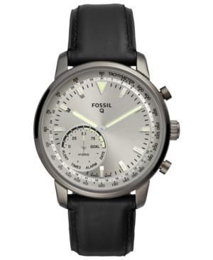 Fossil Q Men's Goodwin Black Leather Strap Hybrid Smart Watch 44mm