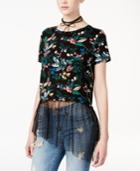One Hart Juniors' Printed Tulle Mesh T-shirt, Only At Macy's