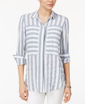 Tommy Hilfiger Striped Boyfriend Shirt, Created For Macy's