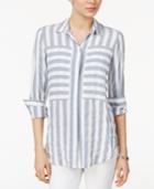 Tommy Hilfiger Striped Boyfriend Shirt, Created For Macy's