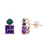 Effy Amethyst (3-3/8 Ct.t.w.) And Blue Opal (1-3/8 Ct. T.w.) Earrings In 14k Rose Gold