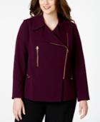 Calvin Klein Plus Size Asymmetrical-zip Jacket