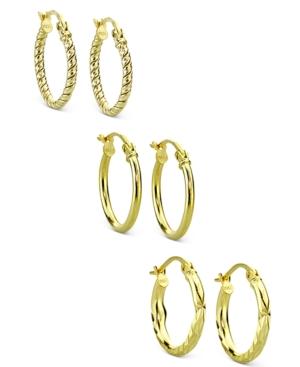Giani Bernini 3-pc. Set Hoop Earrings In 18k Gold-plated Sterling Silver, Only At Macy's