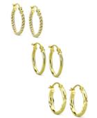 Giani Bernini 3-pc. Set Hoop Earrings In 18k Gold-plated Sterling Silver, Only At Macy's