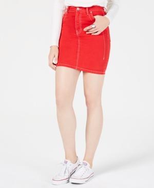 Kendall + Kylie Cotton Mini Jean Skirt