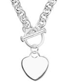Giani Bernini Sterling Silver Necklace, Heart Tag