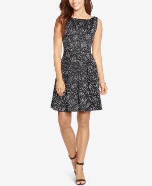 American Living Dotted Fit & Flare Dress