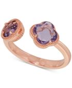 Amethyst Cuff Ring (1-9/10 Ct. T.w.) In 18k Rose Gold-plated Sterling Silver