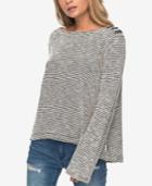 Roxy Juniors' Free Thinking Button-trim Sweater