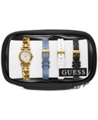 Guess Women's Gold-tone Stainless Steel Bracelet Watch & Interchangeable Straps Set 22mm U0712l2