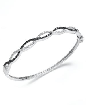 Victoria Townsend Black And White Diamond Bangle In Sterling Silver (1/4 Ct. T.w.)