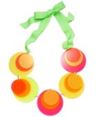 Inc International Concepts Pink And Yellow Disc Ribbon Necklace, Only At Macy's