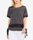 Vince Camuto Mixed-print Side-tie Top