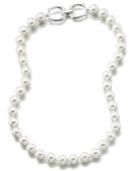 Lauren Ralph Lauren Silver-tone Glass Pearl Strand Necklace