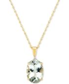 Green Amethyst (4-1/2 Ct. T.w.) & Diamond Accent 18 Pendant Necklace In 14k Gold