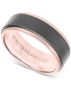 Triton Raw Men's Band In Tungsten And 18k White, Yellow Or Rose Gold