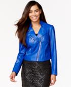 Thalia Sodi Faux-leather Moto Jacket