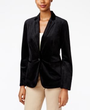 Charter Club Velvet Single-button Blazer, Only At Macy's