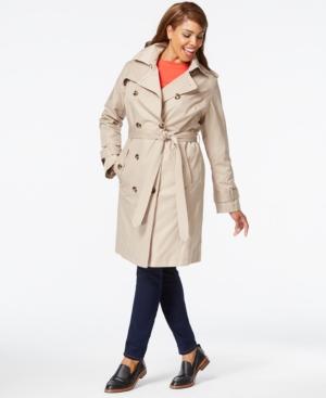London Fog Plus Size Hooded Trench Coat