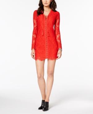 Guess Lace-up Lace Mini Dress
