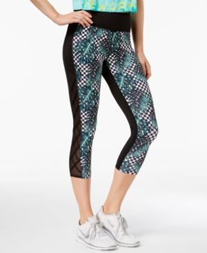 Jessica Simpson The Warmup Juniors' Printed Illusion Cropped Leggings