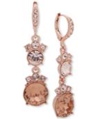 Givenchy Clear & Colored Crystal Double-drop Earrings