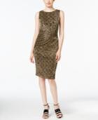Calvin Klein Textured Metallic Twist-front Dress