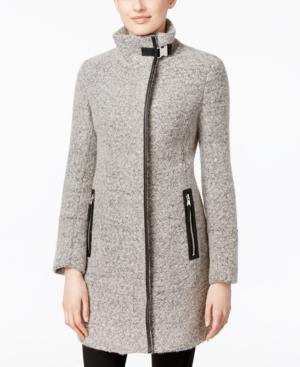 Calvin Klein Faux Leather-trim Boucle Walker Coat
