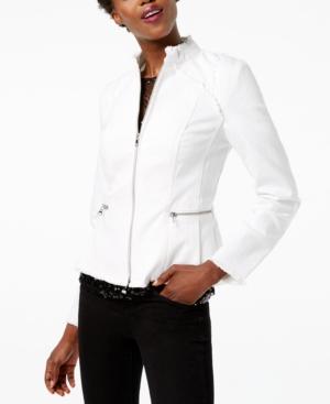 I.n.c. Lace-up-back Denim Jacket, Created For Macy's