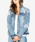 Silver Jeans Co. Cotton Ripped Denim Jacket