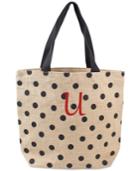 Cathy's Concepts Personalized Black Polka Dot Tote Bag