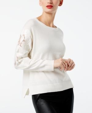 Inc International Concepts Embellished Sequin-sleeve Sweater, Created For Macy's
