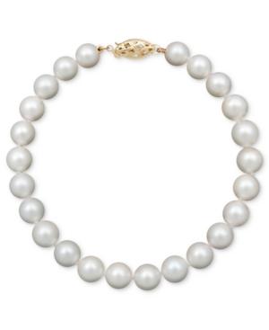 "belle De Mer Pearl Bracelet, 7-1/2"" 14k Gold A Cultured Freshwater Pearl Strand (6-7mm)"