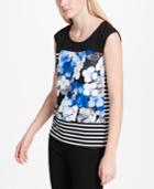 Calvin Klein Mixed-print Sleeveless Top, A Macy's Exclusive Style