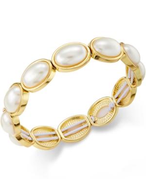 Charter Club Gold-tone Imitation Pearl Stretch Bracelet