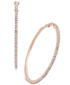 Thalia Sodi Rose Gold-tone Crystal Pave Hoop Earrings, Only At Macy's