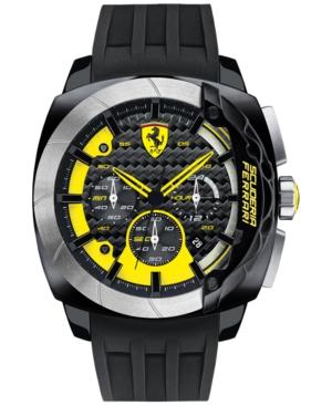 Scuderia Ferrari Men's Chronograph Aerodinamico Black Silicone Strap Watch 46mm 830206